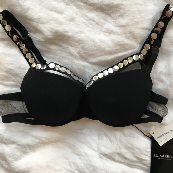 I.D. Sarrieri Silver-Studded Padded Push-Up Bra - Picture 5 of 7